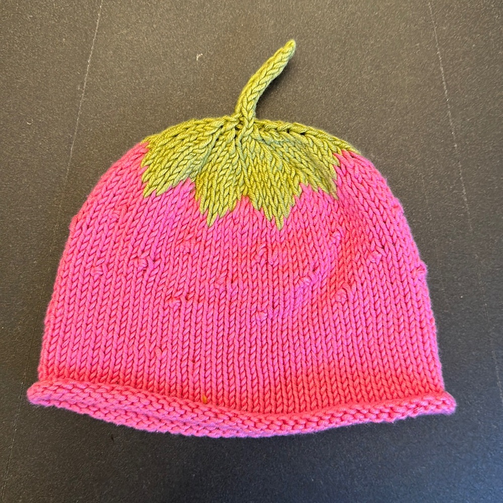 Handmade baby strawberry hat